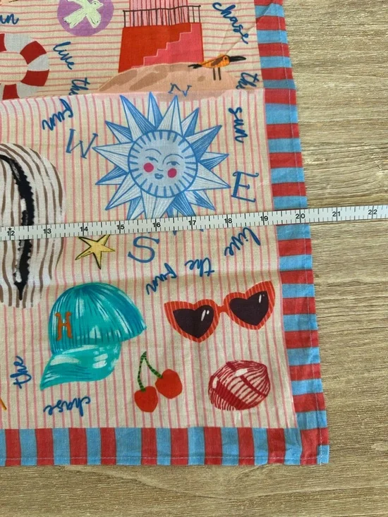 NWT Anthropologie Vismaya Summer Edit square scarf bandana Picnic Shells - Picture 3 of 3